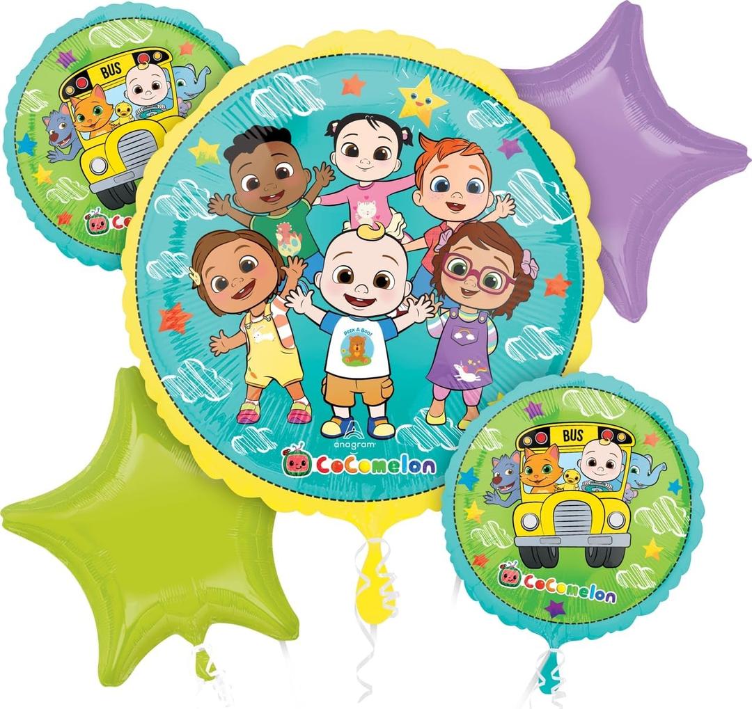 Anagram Cocomelon 5pc Foil Balloon Bouquet