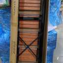 WOA WOA Step Ladder 6 Step Folding, Foldable Tall Ladder with Handrail, Aluminum Stepladder for High Ceilings, Lightweight, Deep Pedals, Anti-Slip Feet, Capacity 300 lbs - Black & Wood Grain