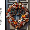 2 x Halloween Door Banner Set 35x71 Inch with Pumpkins Spiders Black White Orange Swirl Ribbons Home Porch decoration spooky boo halloween decor front door party holiday decoration