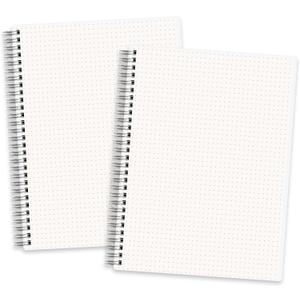 RETTACY Dotted Journal Notebook, 2-Pack, 160 Pages per Pack, B5 Medium Size (7.6'' 10''), 100 GSM Thick Paper, Spiral-bound, Flexible Plastic Cover, for Journaling, Planning, Tracking