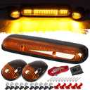 Partsam 3PCS Amber LED Cab Roof Marker Light Top Running Lights w/Wiring Compatible with Silverado/Sierra 1500 1500HD 2500 2500HD 3500 2002 2003 2004 2005 2006 2007 Pickup Trucks