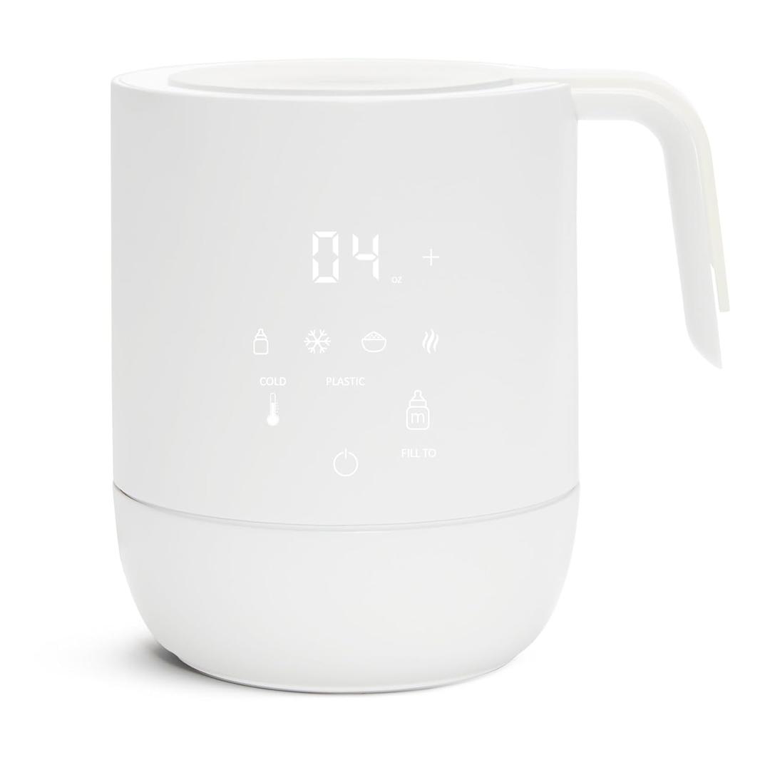 Munchkin Precision Baby Bottle Warmer for Breastmilk, Formula, Food Jars, and Sterilizing Small Parts - Compatible with All Bottle Brands, Glass, Silicone & Plastic, Digital Display, White (Plug-in)