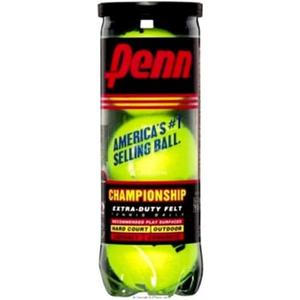 Penn Championship Tennis Balls - Extra Duty Felt Pressurized - 3 Balls (Pack of 3)