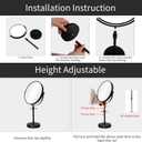 Nicesail Higher Taller Tabletop Makeup Mirror of 8 Inch, 5X Magnified Makeup Mirror Countertop Standing, Height Adjustable, Double Sided Mirror in Matte Black (8 Inch, 5X)