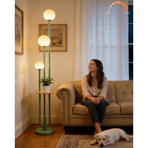 Lightdot 63IN Floor Lamp with 3 Green U-Pole, Modern Floor Lamp with 3000K Warm White LED Bulbs Included, Modern Tall Lamp with 5Lbs Heavy Base for Living Room/Wedding/Party/Sofa Beside/Corner Decor