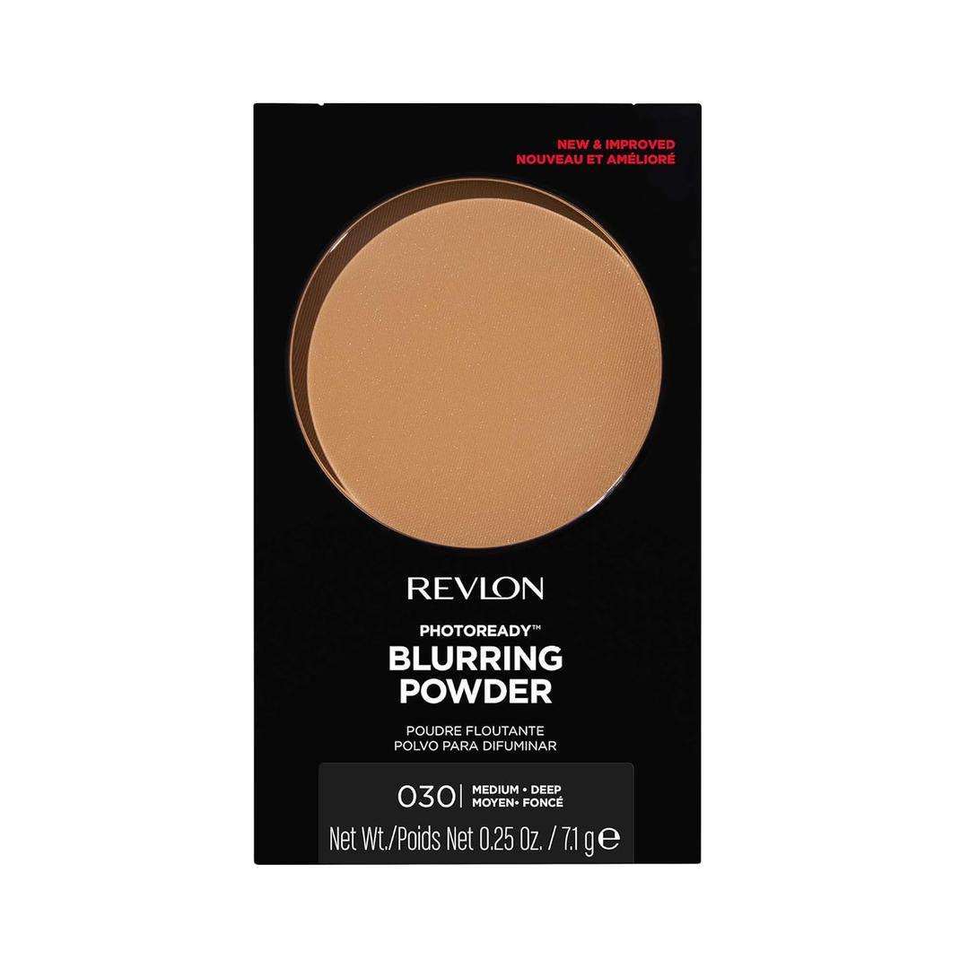 Revlon PhotoReady Blurring Face Powder Makeup, Longwear, Light-Medium Coverage, Stocking Stuffer for Her, Shine & Oil-Free, 030 Medium Deep, 0.25 oz