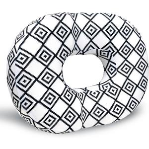 Donut Pillow for Hemorrhoids Seat Cushion for Tailbone Pain Relief - Black White Home Office Chair Cushion for Long Sitting Work - Memory Foam Car Seat Cushions for Driving Butt Pain Pressure Relief