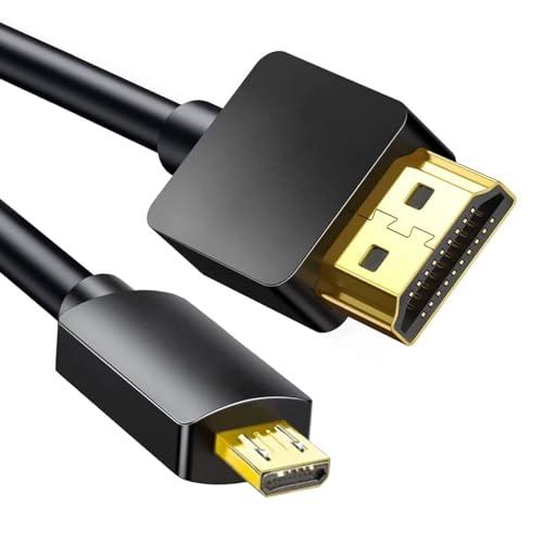 Micro USB to HDMI Converter, 4K 1080P HDMI Extender Cable 1.5M/ 5ft Adapter, Copy and Expand Videos Pictures from Mobile Phone or Tablet to HDTV Monitor Projector, Compatible with HDMI-supporting TVs