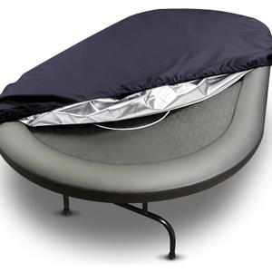 Macarrie Oval Poker Table Dust Cover Black Heavy Duty Water-Tight Dust Proof Protective Vinyl Poker Table Dust Cover with Elastic Band Hem for Home Game Rooms Casinos Easy to Slip on (84"l X 42"w)