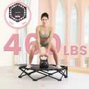 HXD-ERGO 42'' Foldable Mini Trampoline, Rebounder Trampoline with Adjustable Foam Handle, Fitness Trampoline for Indoor, Outdoor, Home Gym,Max Load 460lbs