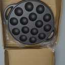 Cabilock Mini Cake Pans Cast Iron Snail Escargot Plate 15 Compartment Holes Black Pancake Mold