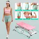 RoyalRcmtx Balance Board for Adults, Rocking Stepper with Resistance Bands, 300LBS Portable Wobble Board, Quiet Side to Side Ski Simulator Trainer Exercise Machine for Home Gym(Multi Board_Pink)