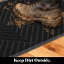 3' x 10' Commercial Runner Rug, Extra Long Front Door Mat, Hallway Runner Floor Mat with Non Slip Low Profile Backing, Indoor Outdoor Entryway Mat, Trap Dirt and Moisture for Patio, Garage, Black