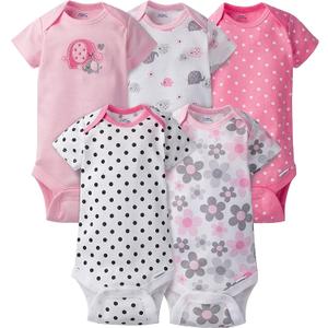 Gerber baby-girls 5-pack Short Sleeve Variety Onesies Bodysuits