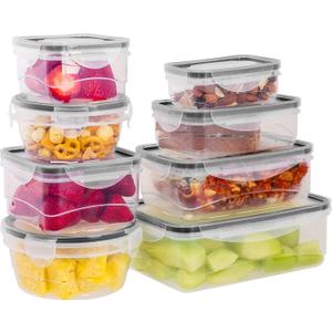 16 Piece Food Storage Set Includes Air-Tight Locking Lids