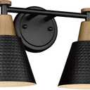 FEMILA Black Bathroom Light Fixtures, 2-Light Bathroom Vanity Lights Over Mirror with Hammered Metal Shade, Modern Wall Sconces Lighting for Kitchen Bedroom Living Room, 4FG59B-2W BK