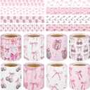 Patelai 8 Rolls 262.4 ft Pink Bow Classroom Bulletin Board Borders Decoration Board Trims Classroom Back to School Stickers for School Office Posters Birthday Parties