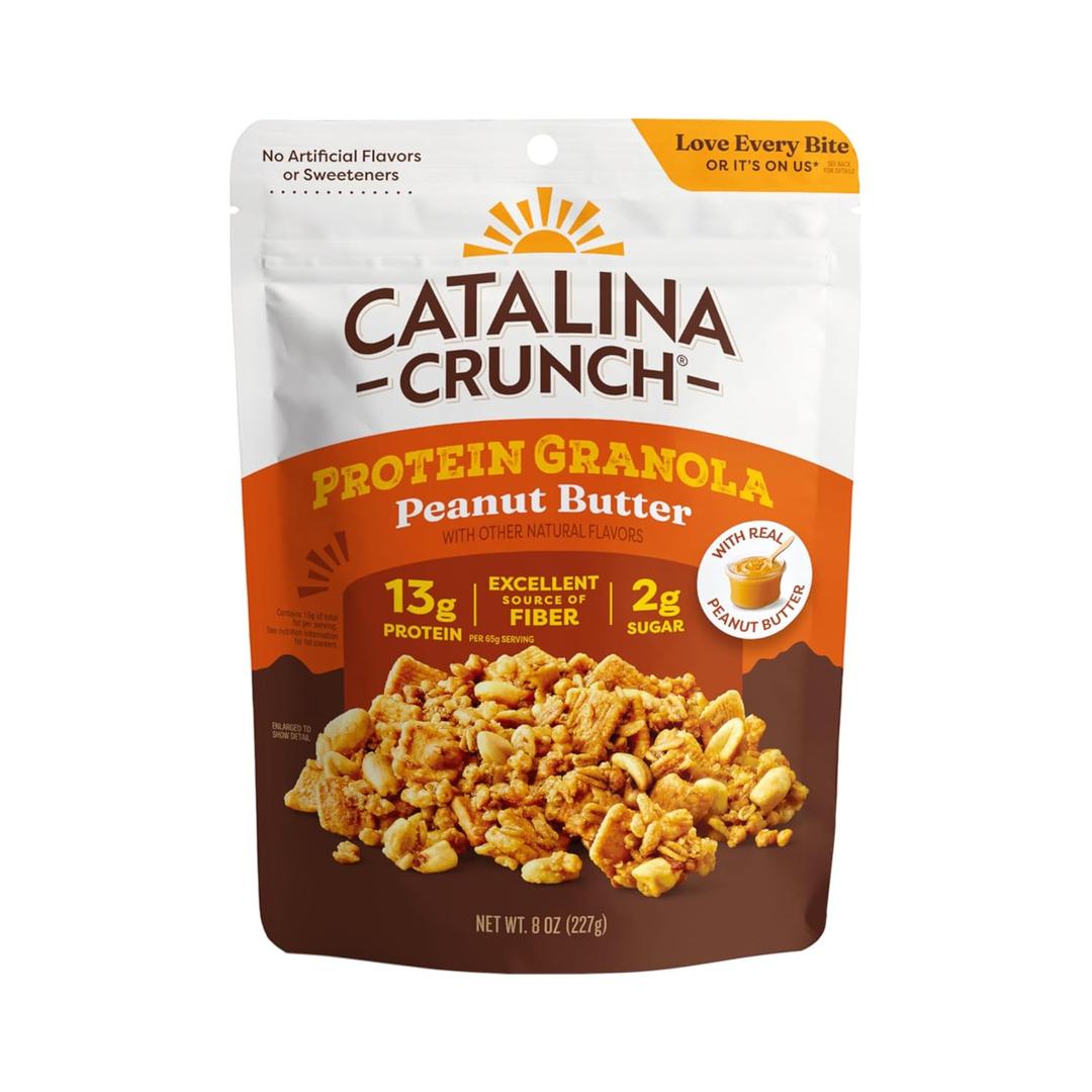 Catalina Crunch Protein Granola - Low Sugar Breakfast Cereal with 13g of Protein - Gluten Free, Keto Friendly - Peanut Butter - 8 oz. Bag (Pack of 1) (EXP 11/26/26)