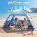 Venustas Beach Tent Sun Shelter for 3 Person, UPF 50+ UV Protection Beach Canopy, Lightweight and Easy Setup Cabana, Portable Shade Tent Sky Blue, 3 Person
