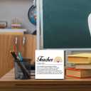 Teacher Gift, Thank You Appreciation Gifts for Teacher Definition Wood Block Sign School Office Home Table Desk Shelf Tiered Tray Decor, Teachers Day Gift