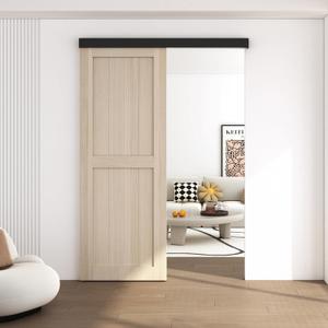 Sdstone 5FT Low Clearance Barn Door Hardware Kit, Aluminium Alloy Box Rail Track Hardware Kit, Sliding Door Track for Interior Single Wooden Door,Black