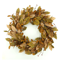 20'' Fall Wreath Autumn Wreath for Front Door with Brown Magnolia Leaves and Small Pomegranate Fruits for Home Outdoor Farmhouse Porch Wall Window Decoration,Brown Gift Box Included