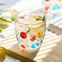 AlifordGlass Glass Tumblers with Colorful Patterns, Lead-Free, Set of 4 or 6 (Set of 6)