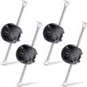 Therwen 4 Pcs Ceiling Fan Brace Electrical Box 14.25 to 22.5 Inch Adjustable Electrical Box and Support Bar Fan Mounting Bracket for Summer Light Fixtures Installations (Gray)
