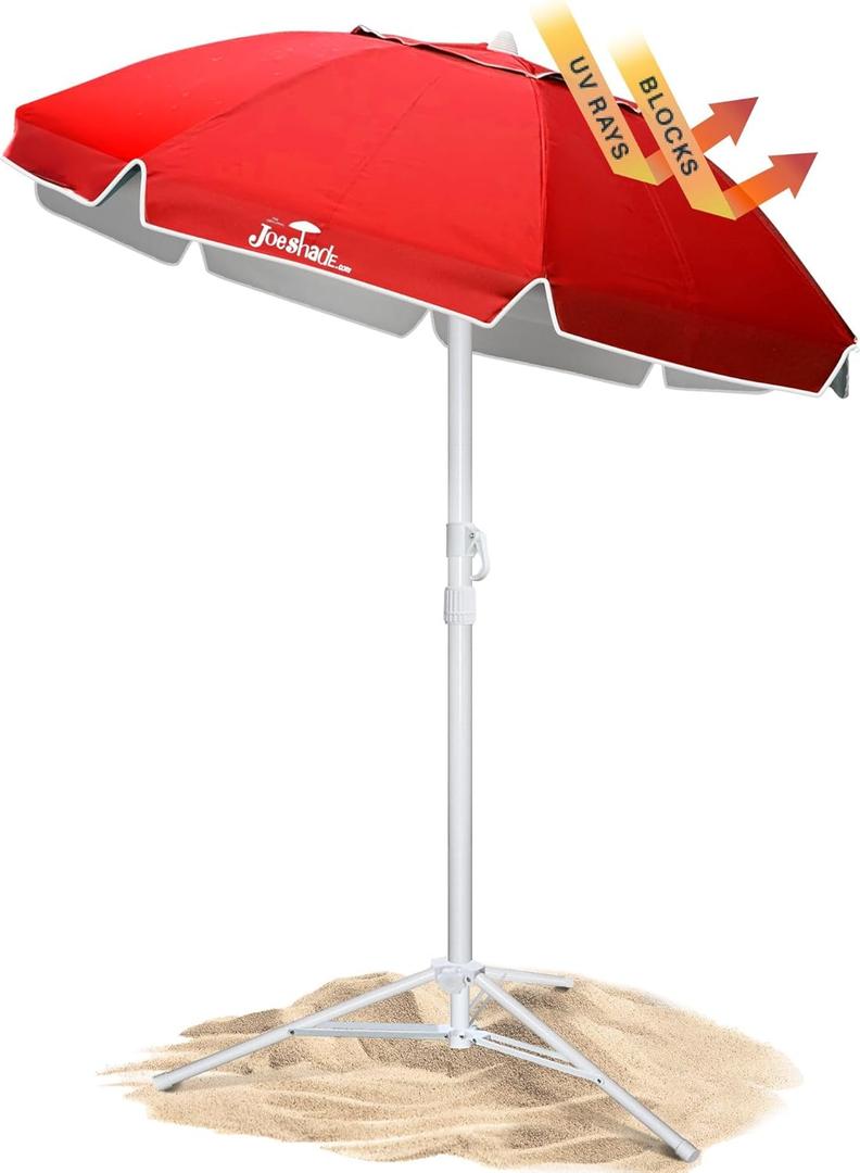 Portable UV Sun Shade Umbrella with Tripod Stand  Lightweight, Adjustable, and Instant Sun Protection for Outdoor Sports, Camping, and More  Red