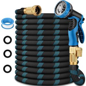 75 ft Garden Hose - 2026 New Upgraded Flexible Water Hose - Ultra Lightweight Kink-free Car Washing Pipe with 10 Function Sprayer and 3/4" Solid Brass Fittings - Durable,Leak proof Garden Hoses