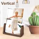 Mixoo 5x7 Picture Frame 2 Pack - Double Rustic Vintage Wooden Picture Frames 5x7 inch with Walnut Wood Base and High Definition Break Free Acrylic Glass Covers for Tabletop Desktop Display ( 5x7" Horizontal + Vertical)