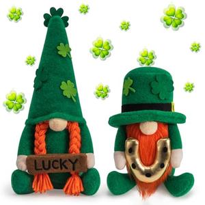 St Patricks Day Gnomes Decorations Ornaments St Patricks Decor Leprechaun Doll, St Patrick's Day Plush Shamrock Leprechaun Doll for Home, Office - Green St. Patricks Day Table Centerpiece Irish Gifts