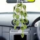 Generic Crochet Hanging Plants, Beautiful Soft Car Crochet Pendant for Men & Women, Car Rear View Mirror Hanging Accessory, Ornament