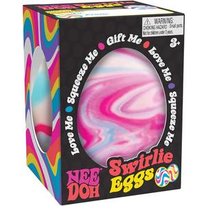Schylling NeeDoh Swirlie Egg - Sensory Squeeze Toy - Satisfying Dough Filling - 2.5" Tall - Color May Vary (Pack of 1)