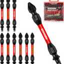 Geinxurn 10Pcs PH2-SQ2 Impact Double End Screwdriver Bit Set, 2.56 in. #2 Phillips /#2 Square Power Driver Bits, Magnetic S2 Steel Two Sides Screwdriver Bits Set with Storage M-Box