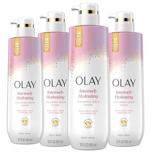 Olay Body Wash for Women, Intensely Hydrating, Hyaluronic Acid Serum Complex, Renews Moisture, Free of Parabens & Phthalates, Vitamin B3 Lameller Technology, For All Skin Types, 20 fl oz (Pack of 1)