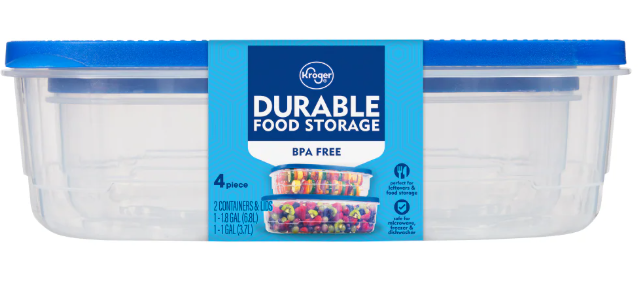 Kroger Durable Food Storage BPA Free, 4 Piece
