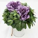 Artificial Silk Roses Flower Heads for Wedding Decorations - 50 Pieces Realistic Bulk Faux Floral for DIY Bridal Shower Arrangements Bridesmaid Bouquets Party Home Centerpieces - Dusty Purple