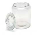 Set of 4 Clear Glass Jars with Lids, Decorative Storage Canisters for Kitchen, Candy, Cookies, Spices and Home Organization