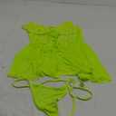 Lilosy Sexy Garter Belt Mesh Lace Babydoll Lingerie Dress Set with Thong (XX-Large, Neon Green)