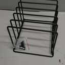 Kitchen Organizer Rack - 5-Slot Heavy-Duty Cutting Board and Bakeware Holder, Rust-Resistant with Anti-Slip Feet for Countertop or Cabinet Storage (BLACK - 1 Pack)