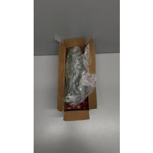 60 Pcs Artificial Christmas Snow Pine Branches with Red Berry Stems, Snowy Faux Greenery Norfolk Pine Cypress Leaves Stems, Berries White Frosted Fake Foliage Pine Needle Picks for Garland Home Decor