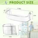 AMI PARTS WPW10430639 W10324876 Freezer Door Shelf Bin compatible with Whirlpool Kenmore Refrigerator Door Shelves-Fit for Freezer Side Door (transparent)-Send Scouring Pad