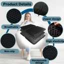 Airplane Gel Seat Cushion,18.5" Large Thick Tailbone Pain Relief Cushion, Gel Grid Design for Ultimate Seating Comfort, Foldable for Travel Stadium Camping Flights Commute