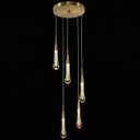 5-Light LED Chandelier Modern Pendant Light Raindrop, Crystal Pendant Light Fixtures, Gold Pendant Lighting for Kitchen Island Foyer Hallway Bedroom 4000K Neutral White