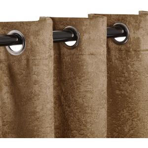 Superior Blackout Curtains, Insulated, Sun Blocking Curtain for Bedroom, Farmhouse, Living Room Window, Thermal Woven, Senna Collection, Set of 2 Panels, 6 Grommets, 52" x 84", Brown