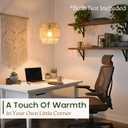 11.8" Boho Jute Plug in Pendant Light, Handwoven Natural Hanging Lamp Plug in with Dimmable Light Switch, Wicker Hanging Light Fixture for Bedroom Living Room Kitchen (No Bulb Included)