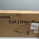 Stainless Steel Cat Litter Box, Extra Large XL Odor Free Metal Litter Box with High Sides Lid, Open Top Litter Pan Include Scoop Easy Cleaning Kitty Cat Box Anti-Urine Leakage, Non-Sticky