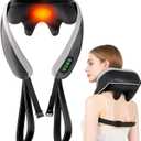 6D Neck Massager for Pain Relief Deep Tissue, Kneading Shiatsu Neck and Shoulder Massager with Heat,Cordless Massager for Back and Shoulder Pain, Mothers Day Gifts for Women Fathers Day Men (Black)