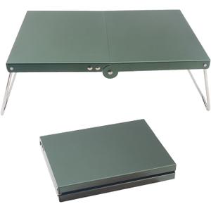 Ultralight Mini Outdoor Table Foldable Aluminum Alloy Camping Table with Carry Bag for Outdoor Cooking, Picnic, Camp, Barbecue (Green)